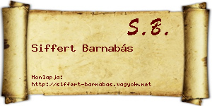 Siffert Barnabás névjegykártya