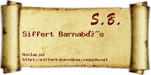 Siffert Barnabás névjegykártya